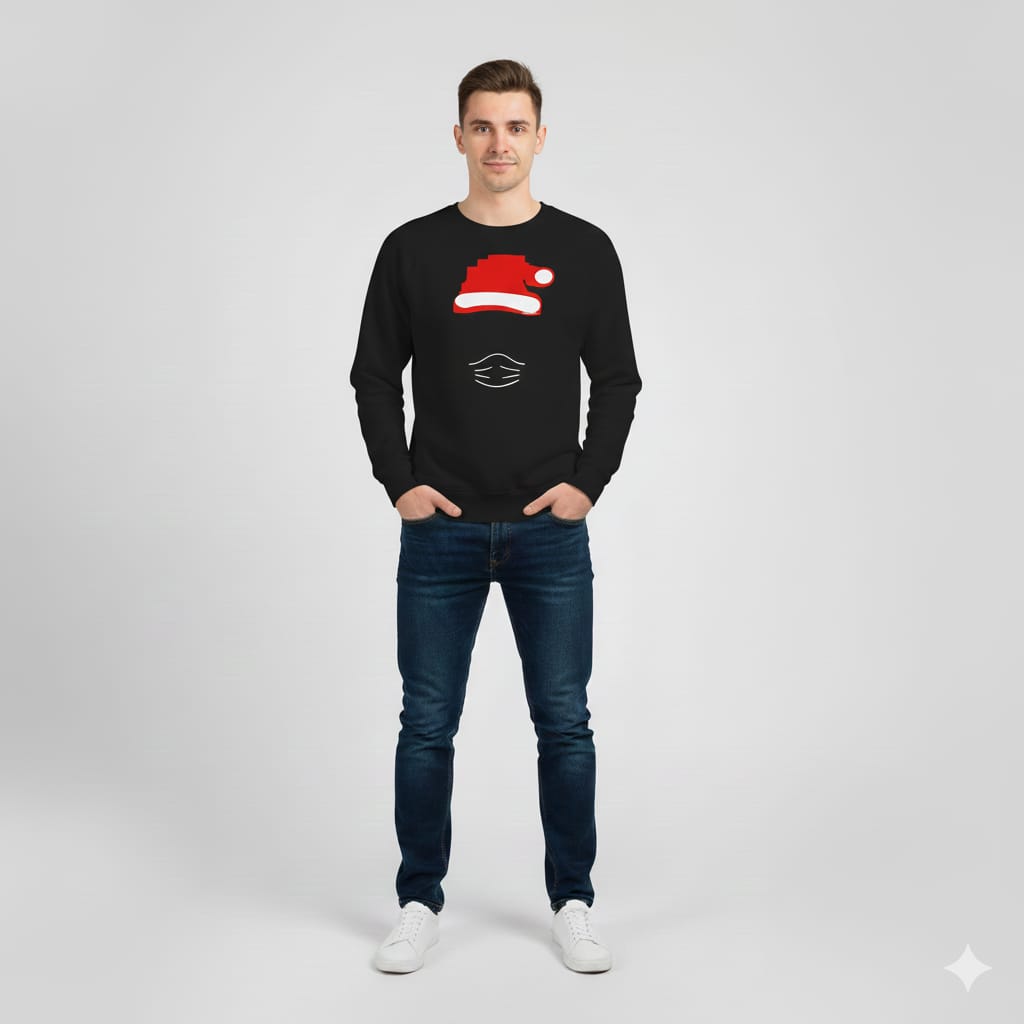 Santa claus Men Sweatshirt (Black) SM - regular | DTF GSM-320