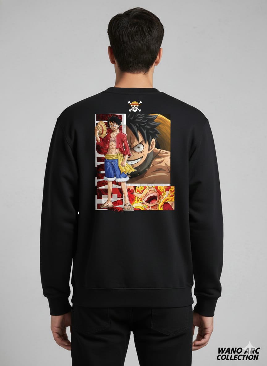 Luffy Men Sweatshirt (Black) SM - regular | DTF GSM-320