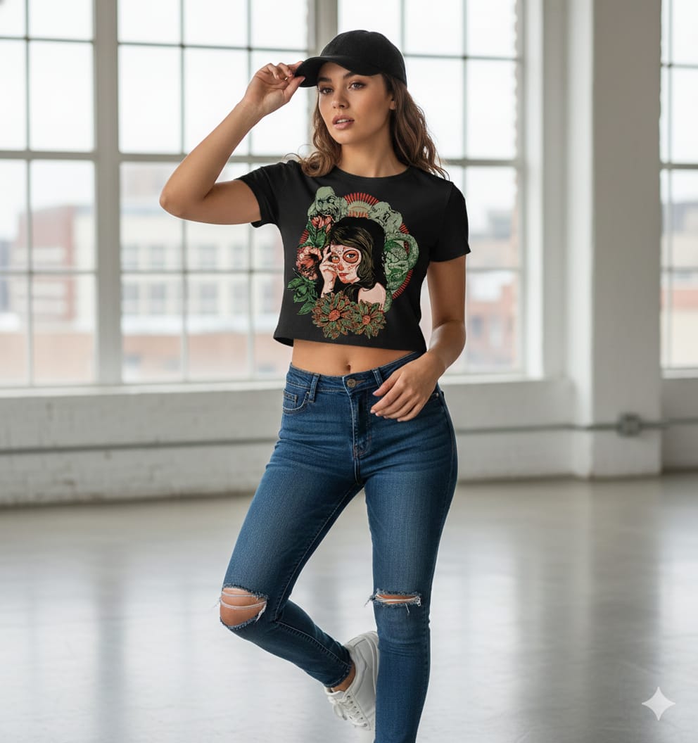 Women Crop Top (Black) SM - regular | DTF GSM-180