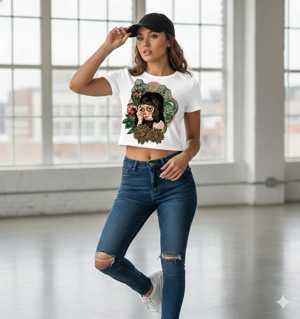 Women Crop Top (Black) SM - regular | DTF GSM-180