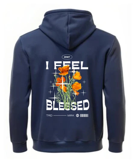 Floral,Men Hoodie (Navy Blue) SM - regular | DTF GSM-360