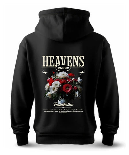 Floral,Men Hoodie (Black) SM - regular | DTF GSM-360