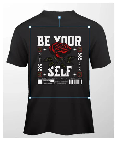 Floral, Men T-Shirt (Black) SM - regular | DTF GSM-220