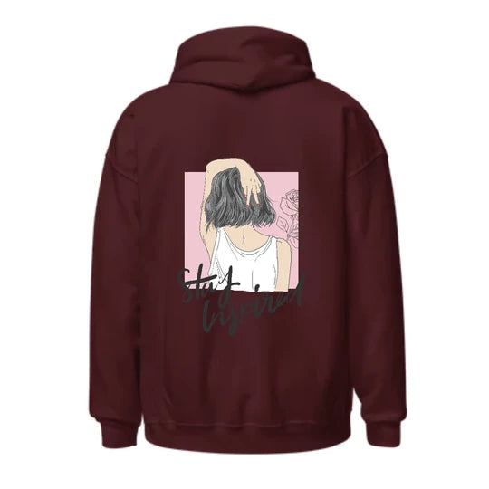 GIRL,Women Hoodie (Maroon - Burgundy) SM - regular | DTF GSM-320