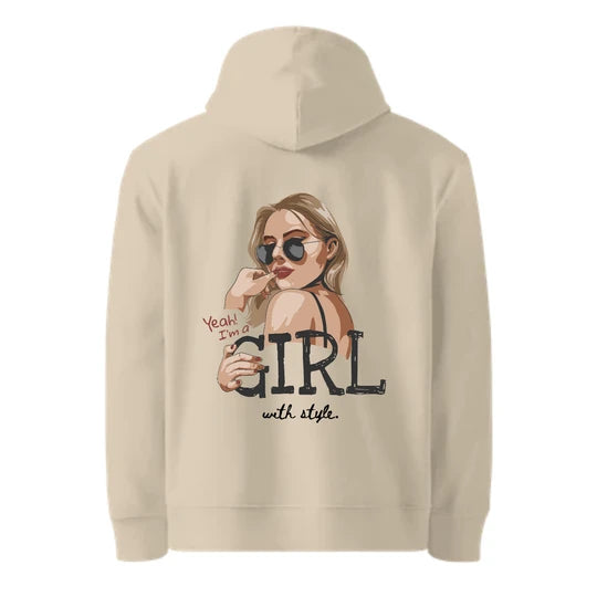 GIRL,Women Hoodie (Beige) SM - regular | DTF GSM-320