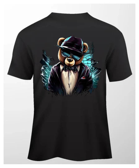 Teddy,Men T-Shirt (Black) SM - oversize | DTF GSM-220