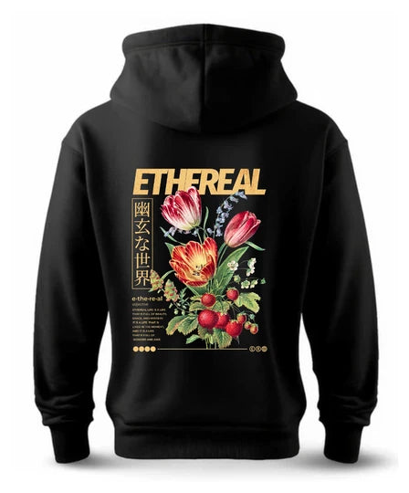 Floral,Men Hoodie (Black) SM - regular | DTF GSM-360