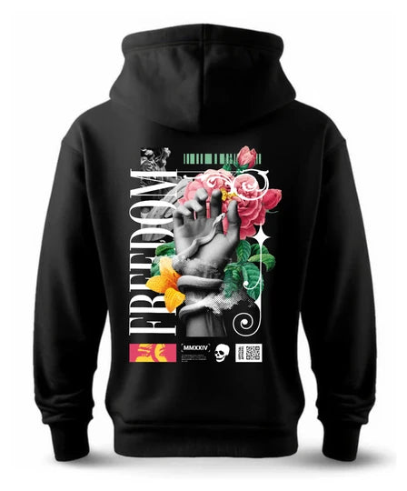 Floral,Men Hoodie (Black) SM - regular | DTF GSM-360