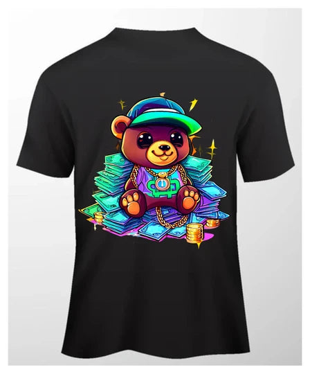 Teddy,Men T-Shirt (Black) SM - oversize | DTF GSM-220