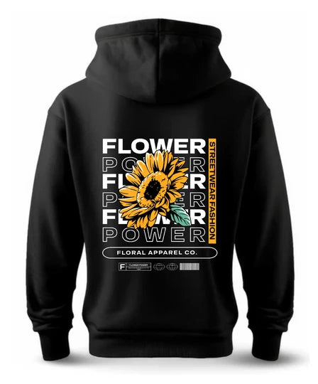 Floral,Men Hoodie (Black) SM - regular | DTF GSM-360