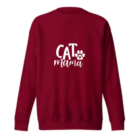 Cat Mama, Women Sweatshirts (Maroon - Burgundy) SM - regular | DTF GSM-320