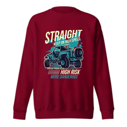 Car & Bike, Men Sweatshirt (Maroon - Burgundy) SM - regular | DTF GSM-320