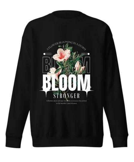 Floral,Men Sweatshirt (Black) SM - regular | DTF GSM-320