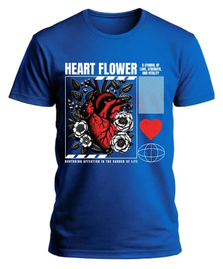 Floral,Men T-Shirt (Royal Blue) SM - oversize | DTF GSM-220