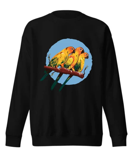 Parrot (trav) Men Sweatshirt (Black) SM - regular | DTF GSM-320