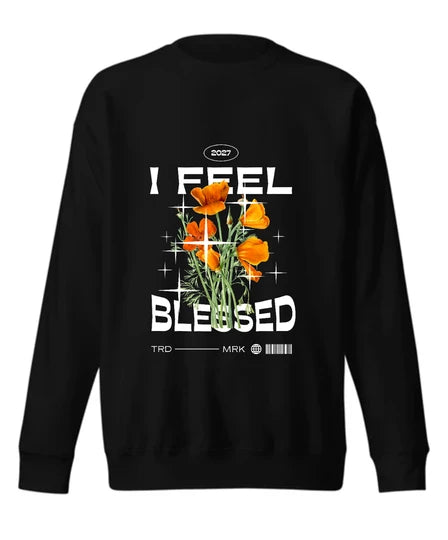 Floral,Men Sweatshirt (Black) SM - regular | DTF GSM-320