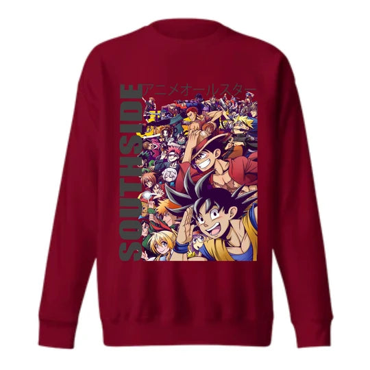 Anime,Men Sweatshirt (Maroon - Burgundy) SM - regular | DTF GSM-320