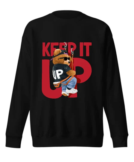 Teddy Bear Men Sweatshirt (Black) SM - regular | DTF GSM-320