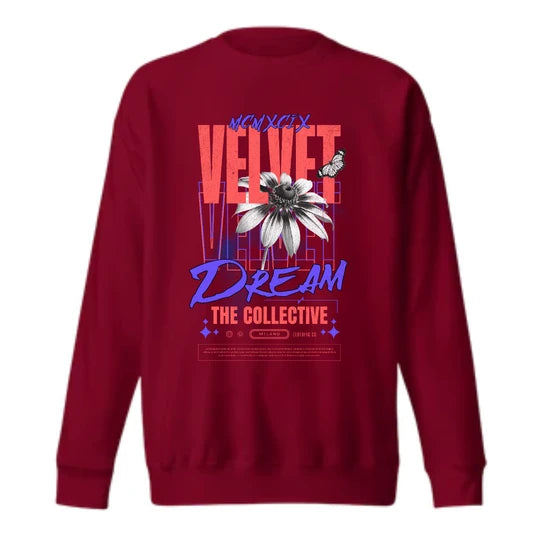 Floral,Men Sweatshirt (Maroon - Burgundy) SM - regular | DTF GSM-320