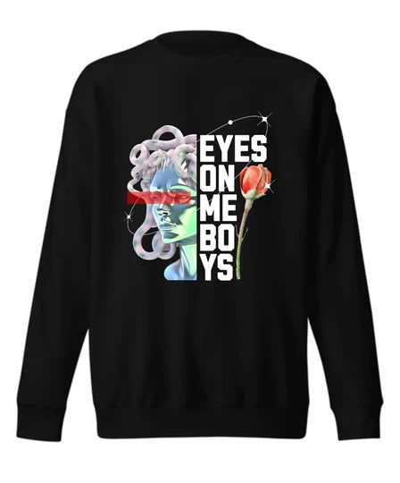 Floral,Men Sweatshirt (Black) SM - regular | DTF GSM-320