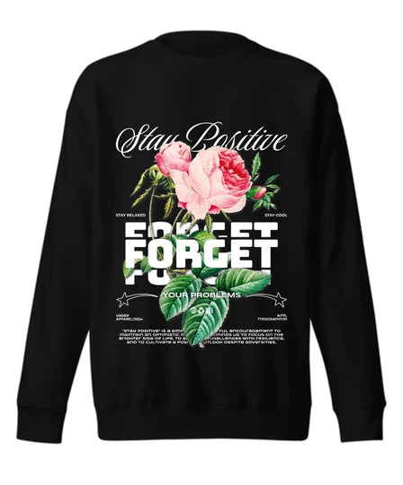 Floral,Men Sweatshirt (Black) SM - regular | DTF GSM-320