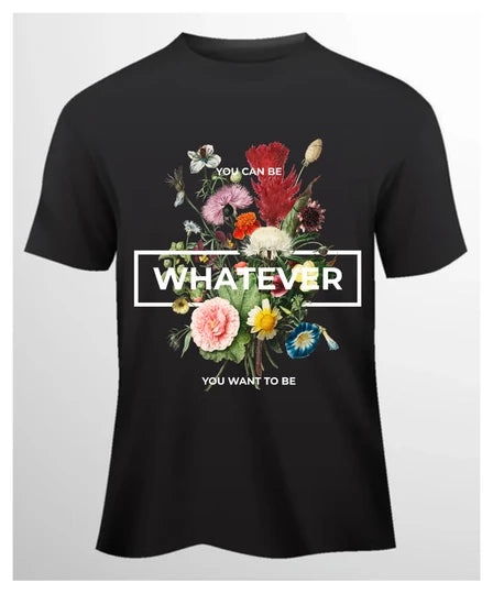 Floral,Men T-Shirt (Black) SM - oversize | DTF GSM-220