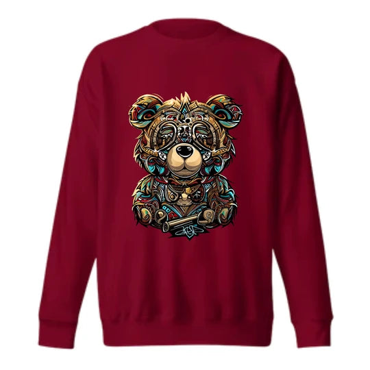 Teddy,Men Sweatshirt (Maroon - Burgundy) SM - regular | DTF GSM-320