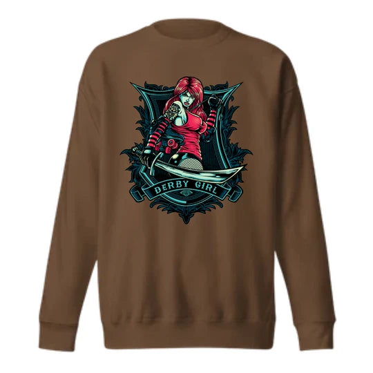 Derby Girl, Women Sweatshirts (Brown) SM - regular | DTF GSM-320