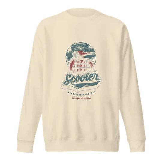 Vintage Scooter Men Sweatshirt (Beige) SM - regular | DTF GSM-320